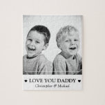 Personalised Photo And Message Jigsaw Puzzle<br><div class="desc">This stylish puzzle will make a great fathers day gift! Featuring a photo and a message which is personalised with the childrens names,  all easily edited and the font styles,  size and colour can be changed too by clicking on the customise further link after personalising.</div>