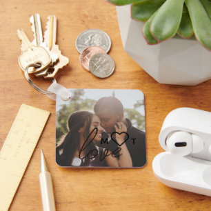 Personalised Photo and Monogram Text Photo Collage Key Ring