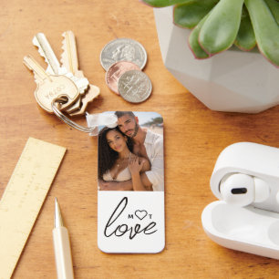 Personalised Photo and Monogram Text Photo Collage Key Ring