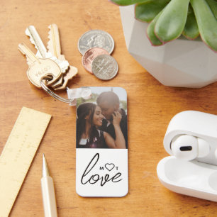 Personalised Photo and Monogram Text Photo Collage Key Ring