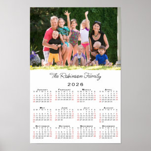 Personalised Photo and Name 2026 Calendar Poster