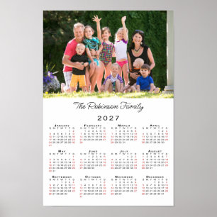 Personalised Photo and Name 2027 Calendar Poster