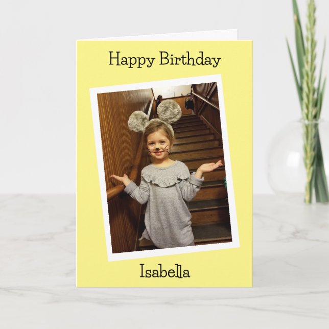 Personalised Photo and name Child's Birthday Card (Front)