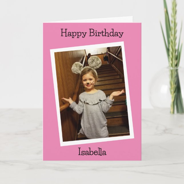 Personalised Photo and name Child's Birthday Card (Front)