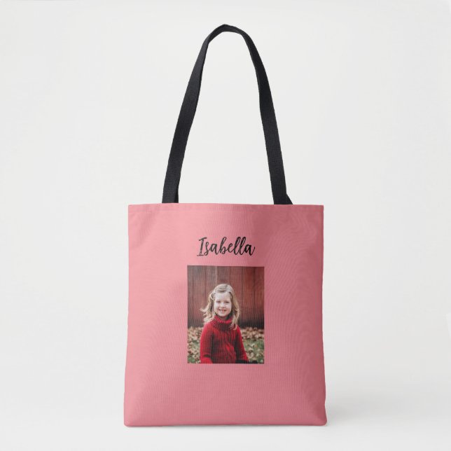 Personalised Photo and Name Child's Tote Bag (Front)