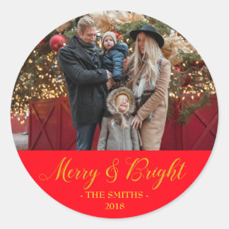 Personalised Photo and Name Classic Round Sticker