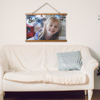 Personalised Photo and Name Family Photo Hanging Tapestry