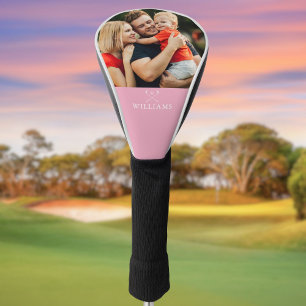 Personalised Photo And Name Golf Clubs Pink Golf Head Cover