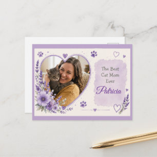 Personalised Photo And Name Lavender Pet Lover Postcard