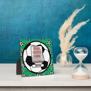 Personalised Photo and Name Soccer Ball Plaque
