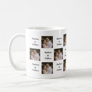 Personalised photo and names pattern mug