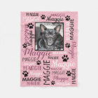 Personalised Photo and Names | Pink Dog Blanket