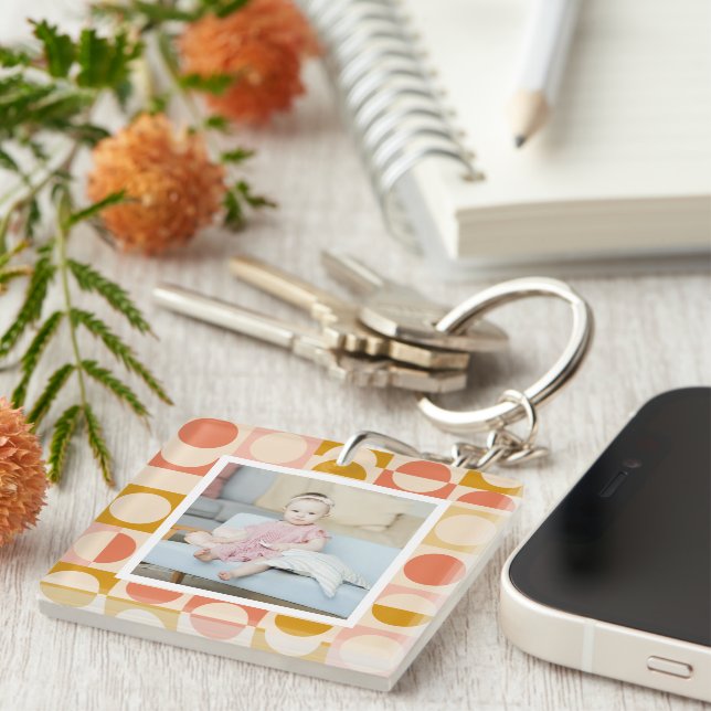 Personalised Photo and Pattern Key Ring (Front Right)