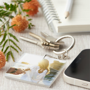 Personalised Photo and Script Text Key Ring