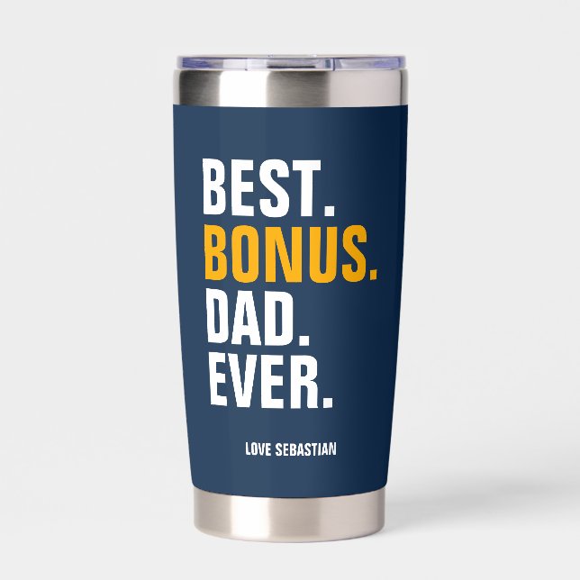 Personalised photo and text Best Dad Ever Insulated Tumbler (Front)