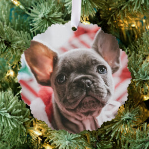 Personalised Photo and Text Christmas Tree Decoration Card