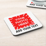 Personalised photo and text coaster<br><div class="desc">Personalised photo and text beverage coaster</div>