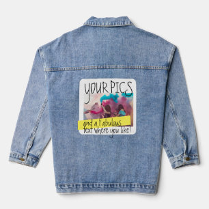 Personalised Photo and Text Colourful Denim Jacket