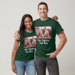 Personalised Photo and Text Dark Green T-Shirt<br><div class="desc">Personalised Repeating Photo and Text Dark Green T-Shirt</div>