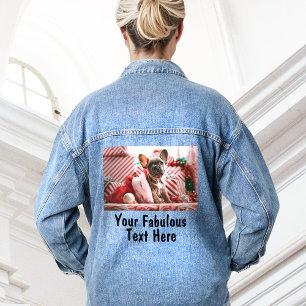Personalised Photo and Text Denim Jacket
