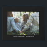 Personalised Photo and Text Faux Canvas Print<br><div class="desc">Easily create your own family portrait with this personalised photo and text faux wrapped canvas print. A simple, minimalist wall art template design featuring black frame, modern sans serif font and a sophisticated aesthetic. Make your own custom photo keepsake, perfect as wall art gifts for family, newlyweds, friends, home warming...</div>
