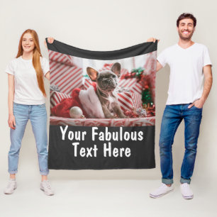 Personalised Photo and Text Fleece Blanket