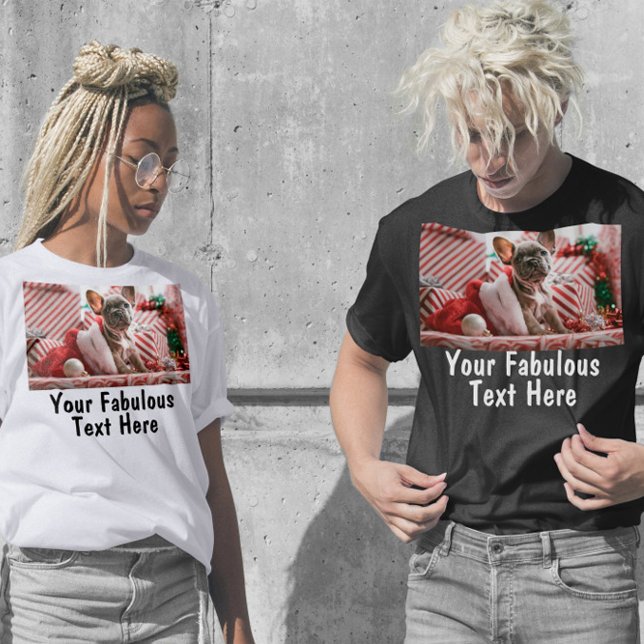 Personalised Photo and Text For Him and Her Value T-Shirt (Creator Uploaded)