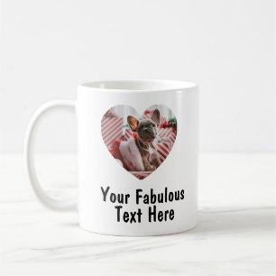 Personalised Photo and Text Heart Coffee Mug