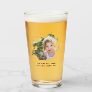 Personalised Photo and Text Ink Spot Beer Glass