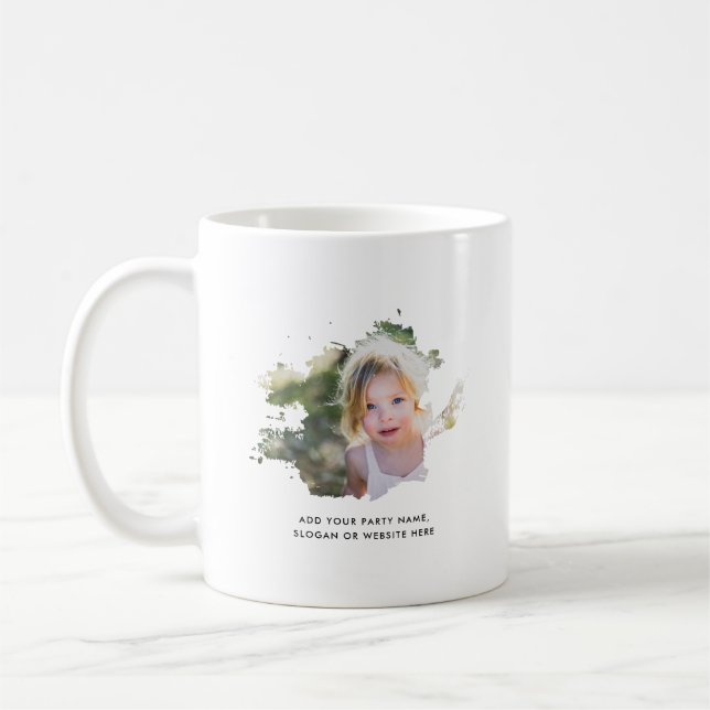 Personalised Photo and Text Ink Spot Coffee Mug (Left)