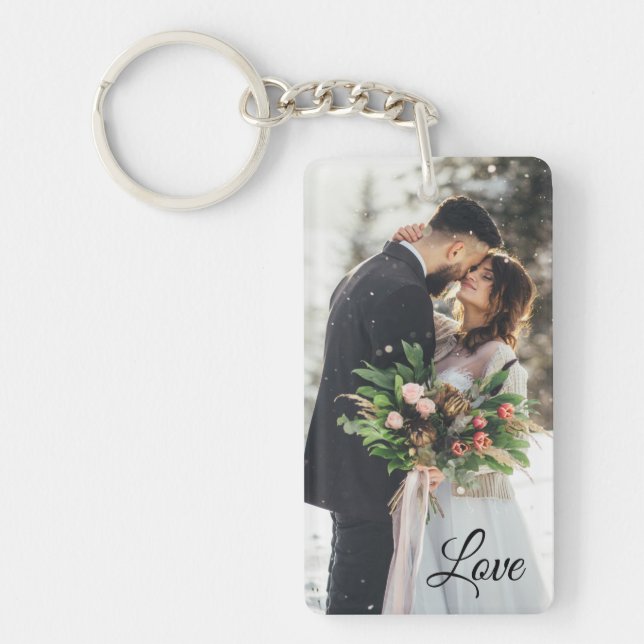 Personalised Photo and Text  Key Ring (Front)