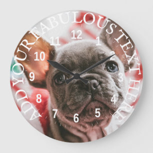 Personalised Photo and Text Large Clock