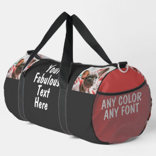 Personalised Photo and Text Large Football Duffle Bag