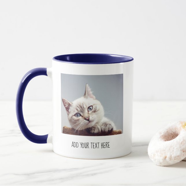 Personalised Photo and Text Mug (With Donut)