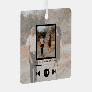 Personalised Photo and Text Music Player Metal Tree Decoration