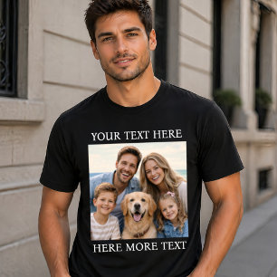 Personalised Photo and Text Or Name Elegant Serif T-Shirt