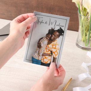 Personalised Photo and Text Overlay Vellum Invitations