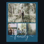 Personalised Photo and Text Photo Collage Family Faux Canvas Print<br><div class="desc">Make a Personalised family Photo keepsake wall art  - Faux Wrapped Canvas Print from Ricaso - add your own photos and text - photo collage keepsake gifts</div>