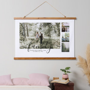 Personalised Photo and Text Photo Collage Family Hanging Tapestry