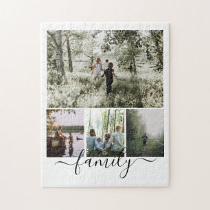 Personalised Photo and Text Photo Collage Family Jigsaw Puzzle