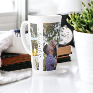 Personalised Photo and Text Photo Collage Family Latte Mug