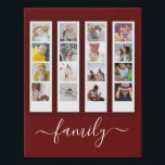 Personalised Photo and Text Photo Collage Faux Canvas Print<br><div class="desc">Make a Personalised family 16 Photo keepsake wall art  - Faux Wrapped Canvas Print from Ricaso - add your own photo and text - photo keepsake gifts</div>