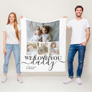 Personalised Photo and Text Photo Collage Fleece Blanket