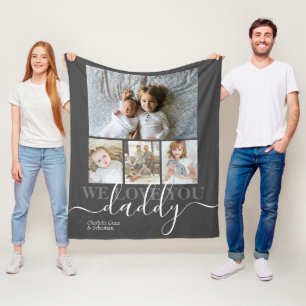 Personalised Photo and Text Photo Collage Fleece Blanket