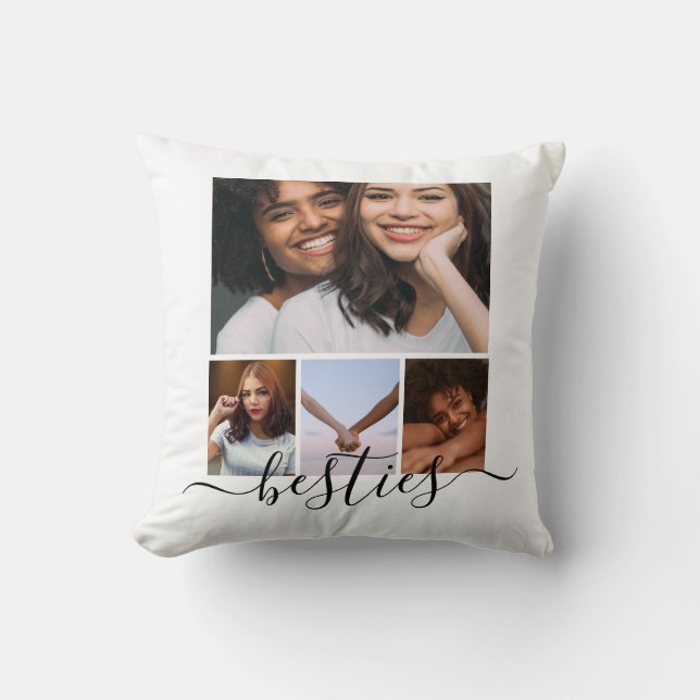 Personalised Photo and Text Photo Collage Friends Cushion (Front)