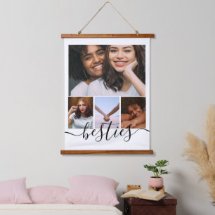Personalised Photo and Text Photo Collage Friends Hanging Tapestry