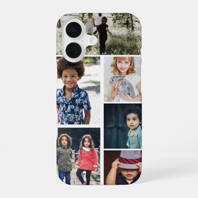 Personalised Photo and Text Photo Collage iPhone 16 Case (Back)