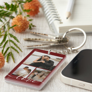 Personalised Photo and Text Photo Collage Key Ring