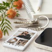 Personalised Photo and Text Photo Collage  Key Ring (Front Right)