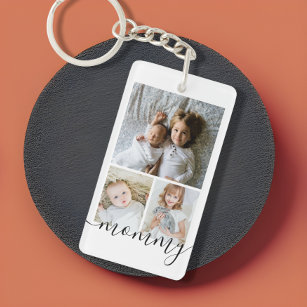 Personalised Photo and Text Photo Collage Key Ring